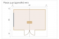 Friggebod Placas III  12m2 och 3,4 m2 altantak